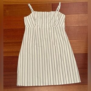 White/blue pinstriped shift dress from PacSun